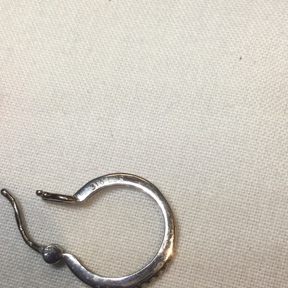 NWT Red Crystal dangle silver Hoop earrings - Picture 6 of 8